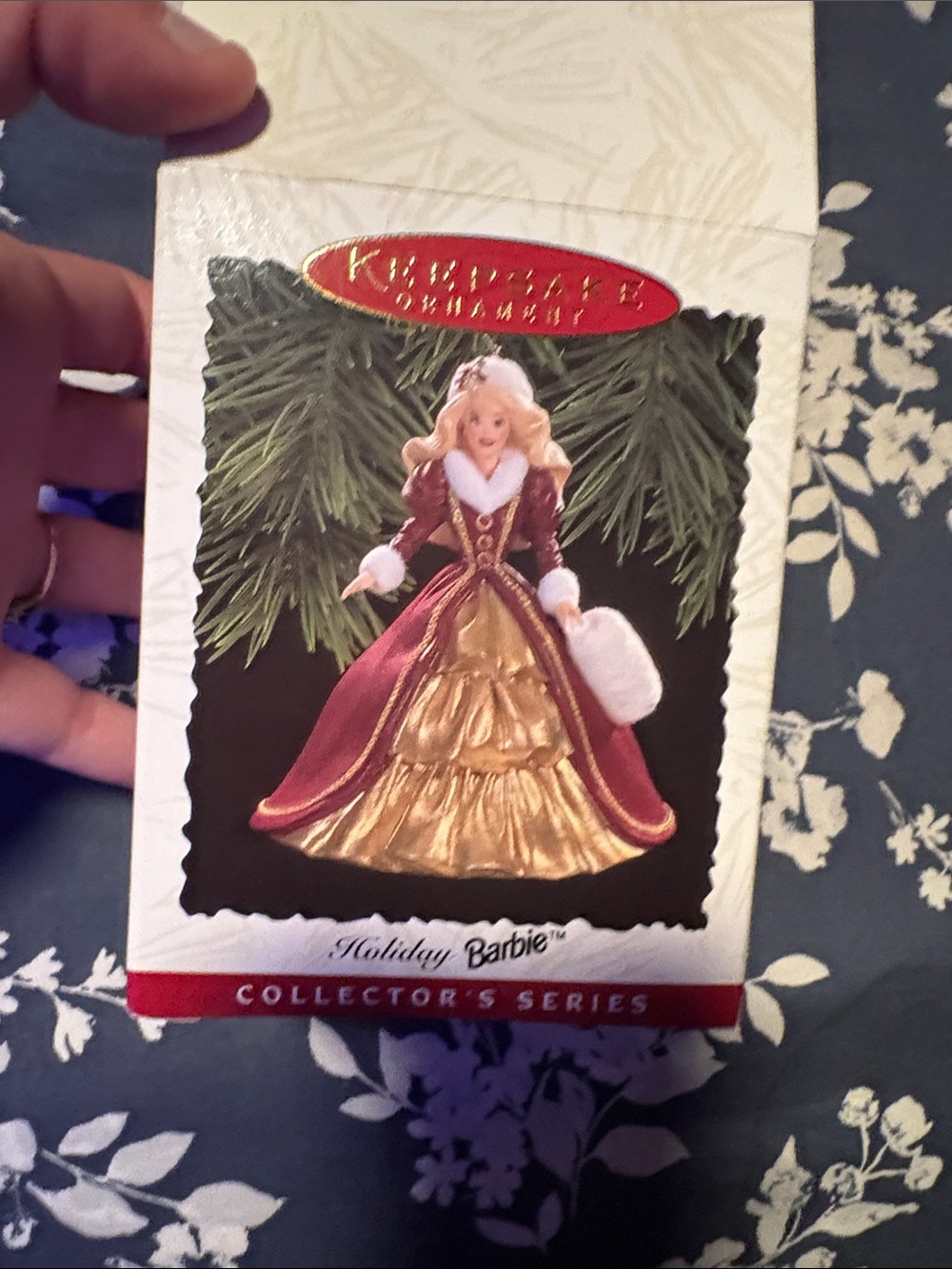 Barbie Holiday Ornament - Burgundy & Gold Gown